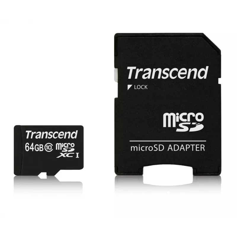 Pamięć Flash Transcend 64 GB microSDXC Class 10 z adapterem
