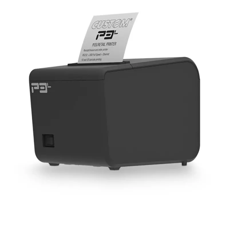Przewodowa termiczna drukarka POS CUSTOM P3L 203 x 203 DPI Czarna