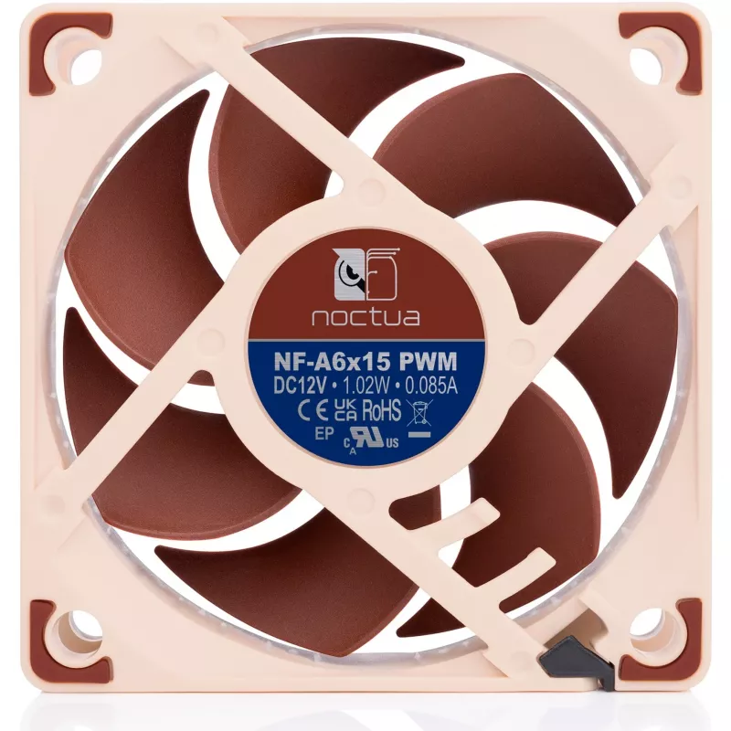 Wentylator obudowy Noctua NF-A6x15 PWM 60mm, sterowanie PWM, konstrukcja niskoszumowa