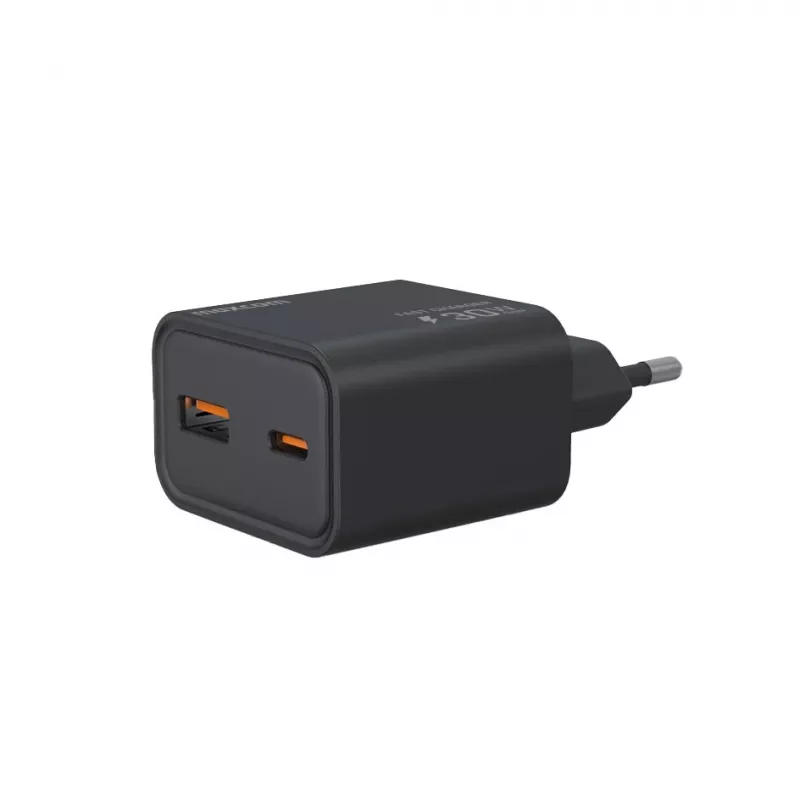 Zasilacz USB A+C 30W EU to produkt Maxcom z naszej oferty ładowarek do urządzeń mobilnych. Cechy: czarne wykończenie, typ ścienny, moc 30W.