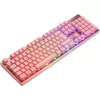 Deltaco GAM-021-RGB-P-DE - pełnowymiarowa (100%) - USB - przełącznik membranowy - QWERTZ - Różowy