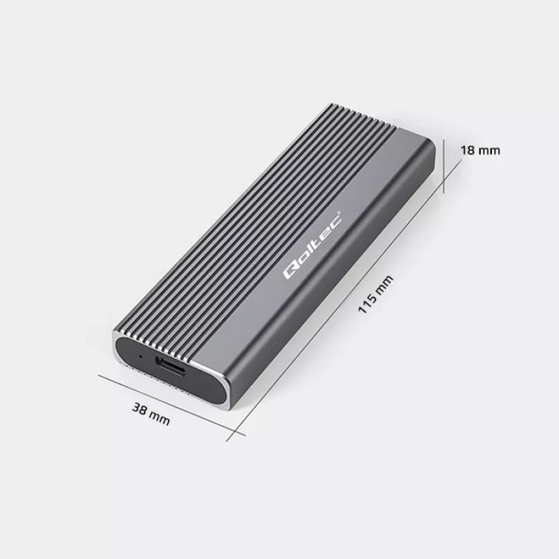 Qoltec obudowa na dysk SSD M.2 SATA (NGFF), USB-C