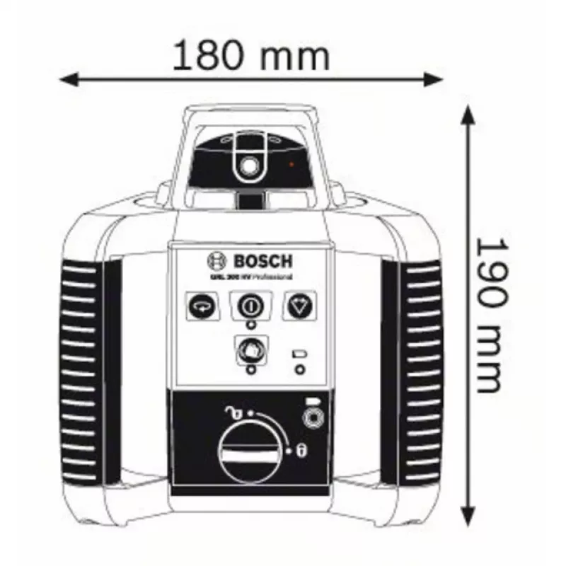Bosch laser rotacyjny GRL 300 HV Professional niebieski/czarny, czerwona linia laserowa i punkt pionu, z uchwytem WM 4 i odbiornikiem laserowym LR 1, w walizce