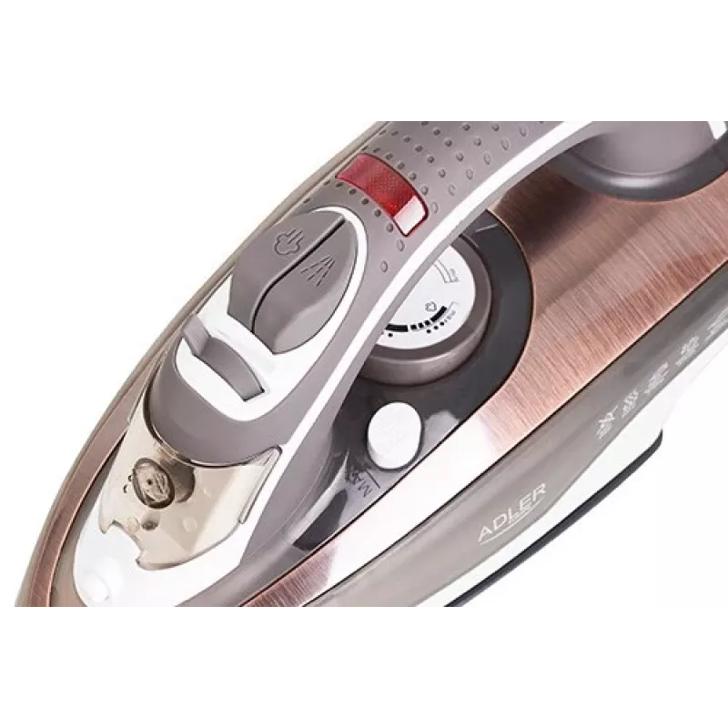 Żelazko parowe Adler AD 5030 — żelazko parowe, 3000 W, ceramiczna stopa, zbiornik na wodę 0,31 L, ciągła para 20 g/min, prasowanie pionowe, anti-calc