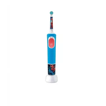 Szczoteczka elektryczna Oral-B Vitality PRO Kids Spiderman, niebieska — elektryczna szczoteczka dla dzieci do codziennego użytku