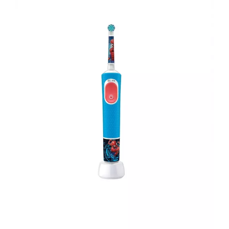 Szczoteczka elektryczna Oral-B Vitality PRO Kids Spiderman, niebieska — elektryczna szczoteczka dla dzieci do codziennego użytku