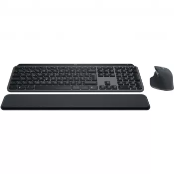 Logitech MX Keys S Combo klawiatura Mysz w zestawie Biurowa RF Bezprzewodowy + Bluetooth QWERTZ Szwajcarski Grafit