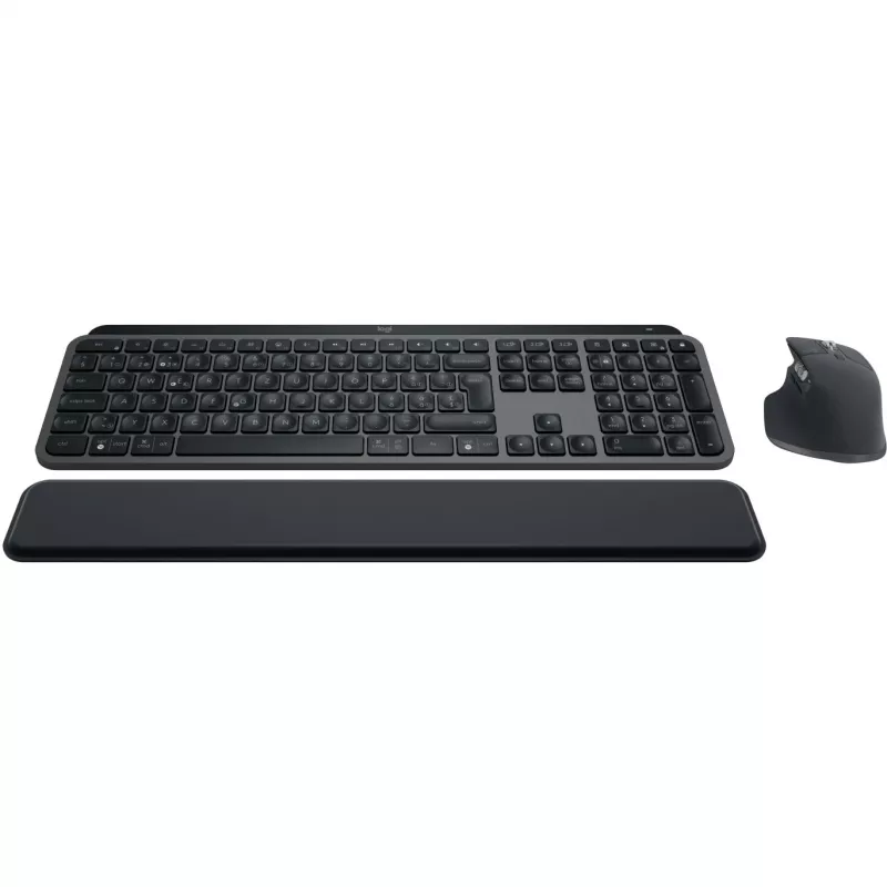 Logitech MX Keys S Combo klawiatura Mysz w zestawie Biurowa RF Bezprzewodowy + Bluetooth QWERTZ Szwajcarski Grafit