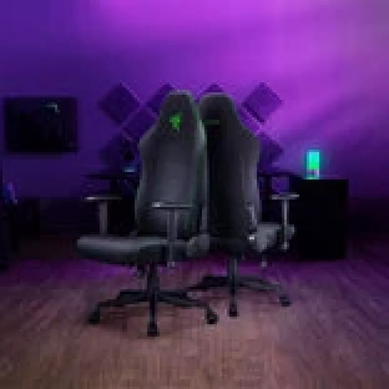 Fotel gamingowy Razer Iskur V2 X Fabric czarny — ergonomiczny design, podparcie lędźwiowe, obicie materiałowe