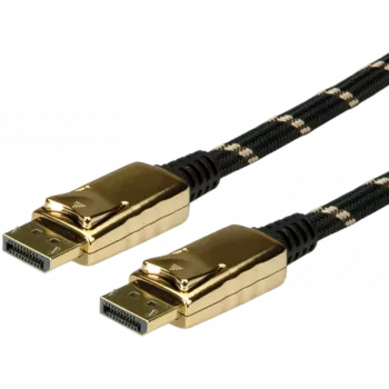 Kabel DisplayPort ROLINE 11.04.5649 10 m Czarny Złoty