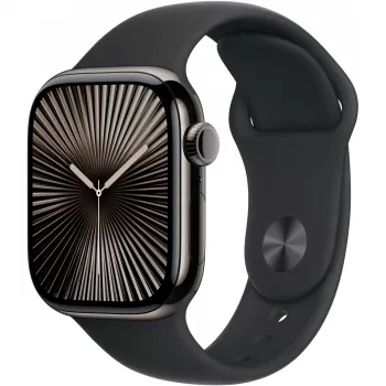 Apple Watch S10 Schiefer Titanium Sport Band Schwarz- S/M GPS + Cellular 42mm MWXG3QF/A 2024