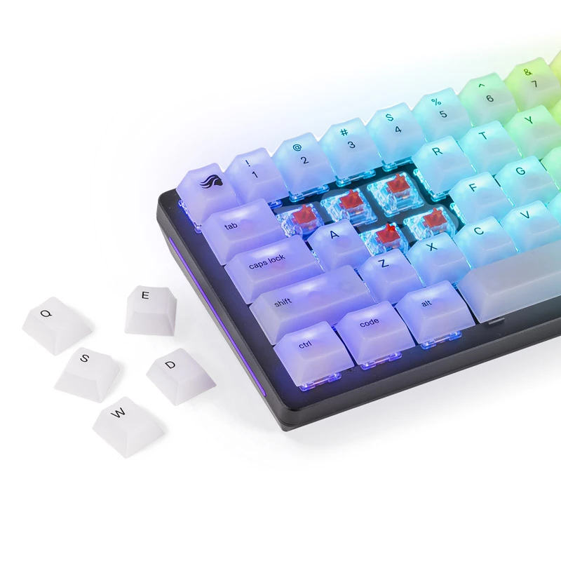 Mechaniczny zestaw nasadek na klawisze Triton Glorious Polychroma RGB — 115 klawiszy, profil rzeźbiony