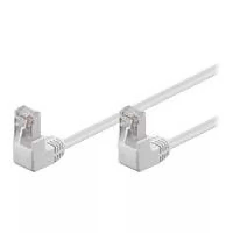 Patch kabel Goobay CAT 5e 2x 90° Kątowy F/UTP 3m Biały