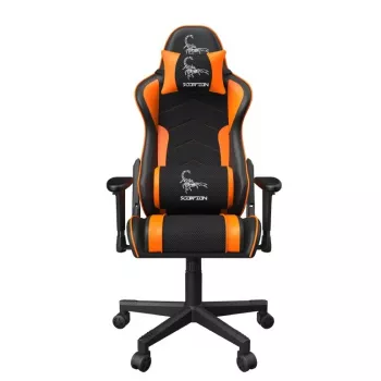 Fotel gamingowy GEMBIRD GC-SCORPION-04X czarno-pomarańczowy ergonomiczny, regulowane siedzisko, wysokie oparcie