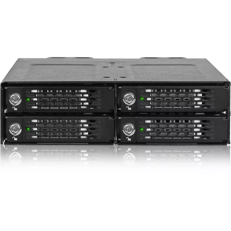 ICY DOCK - ToughArmor MB720MK-B V3 - 4x PCIe 4.0 M.2 NVMe do 4x OCuLink w 1x 5,25-calowej zatoce mobilnej ramce metal czarny z zamkiem na klucz (kompatybilny z trybem tri-mode)