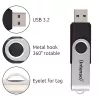 Pamięć USB Intenso Office Line, 64 GB, USB-A, 3.2 Gen 1x1, czarno-srebrna, 64 GB, USB typu A, 3.2 Gen 1 (3.1 Gen 1), obrotowy pierścień, czarny, srebrny