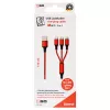 Kabel USB 2GO 797150 1.5m USB B USB C/Micro-USB B/Lightning Czerwony