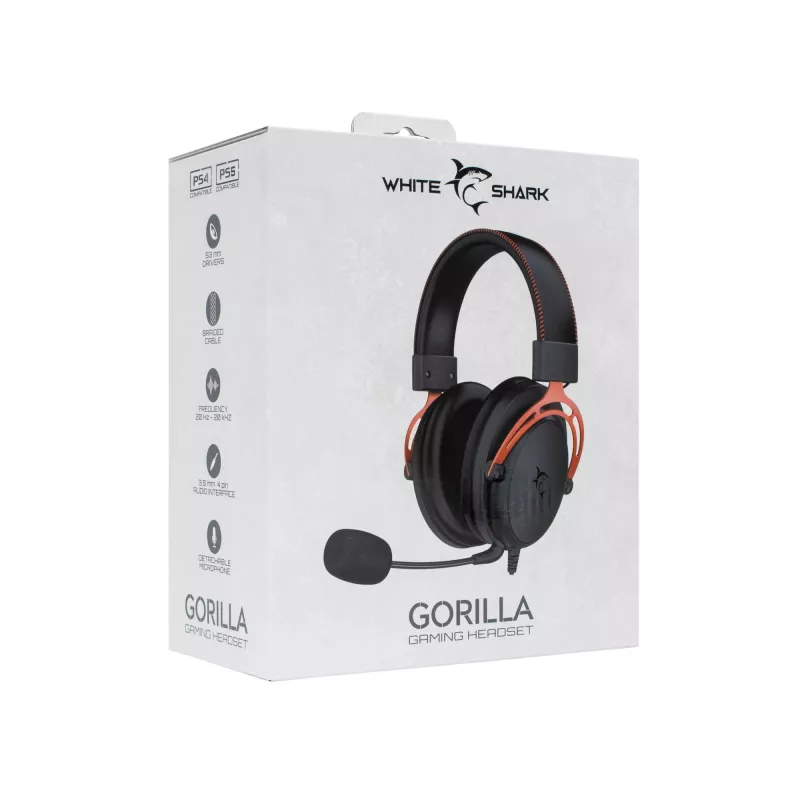 Słuchawki White Shark GH-2341 Gorilla Czarny/Czerwony