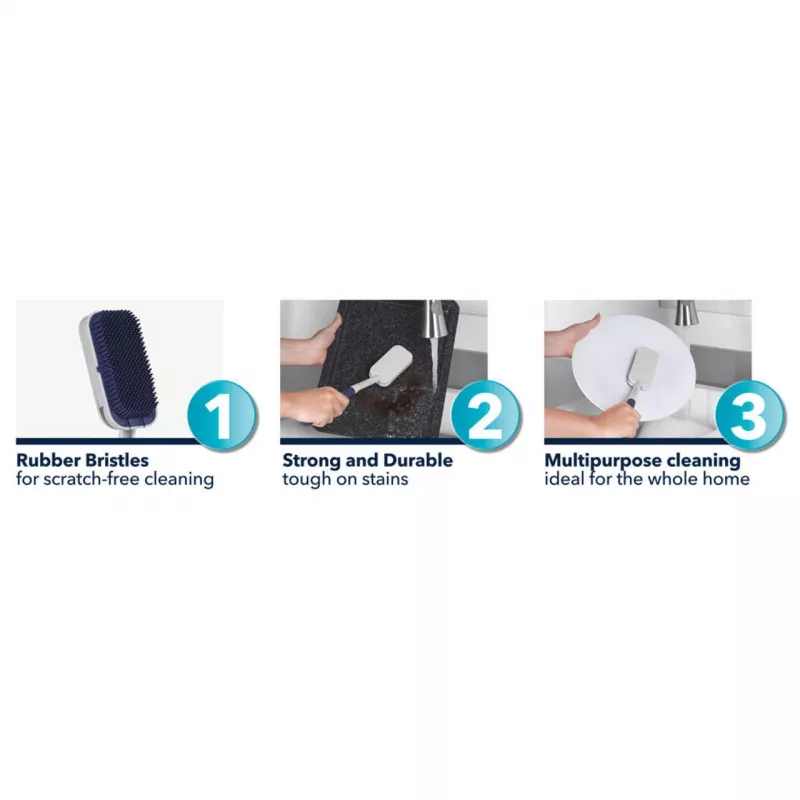 Szczotka do naczyń Beldray LA032814FEU7 Deep Clean Rubber, gumowe włosie, ergonomiczny uchwyt