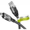 Kabel Ethernet USB-C 3.2 Gen2 wtyczka > wtyczka RJ-45 (czarny/srebrny, 5 metrów, pleciona osłona tekstylna)