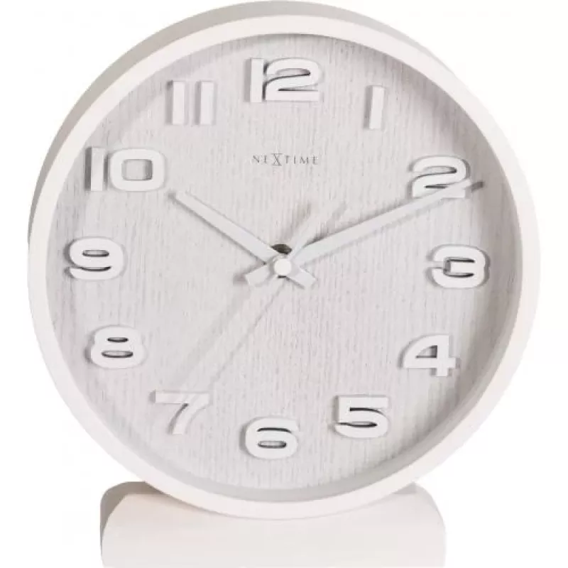 NeXtime zegar 5192wi Wood Wood Mały 22x20 cm, Ścienny, Biały