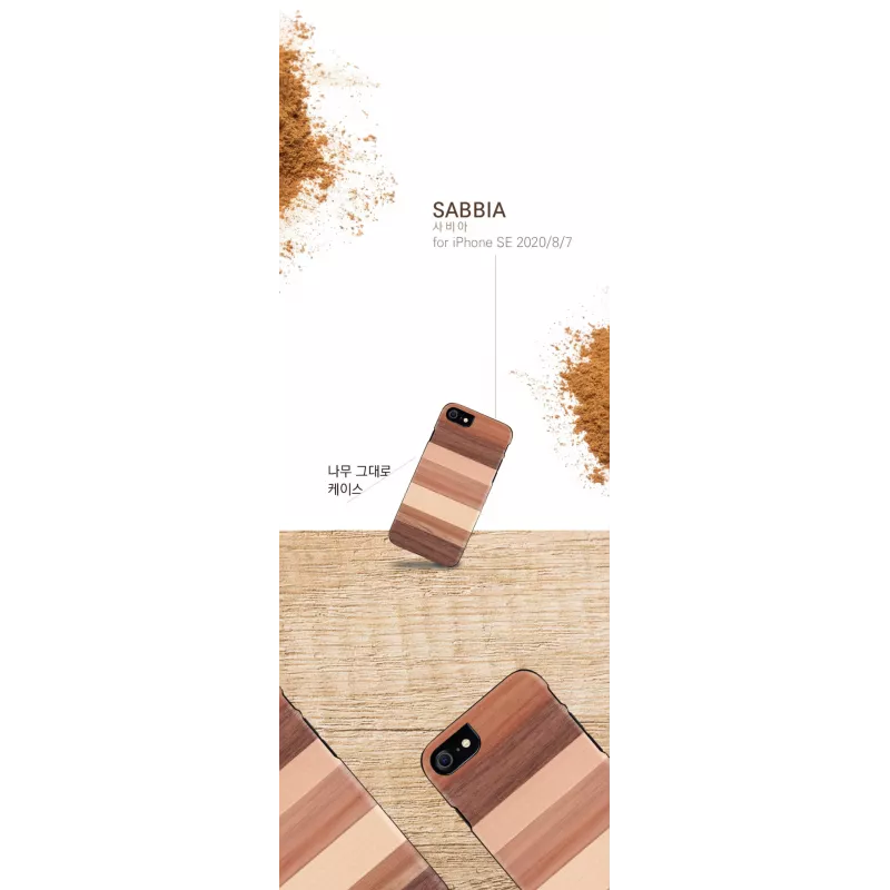 Etui na telefon man and wood do iPhone 7/8 — sabbia Czarny