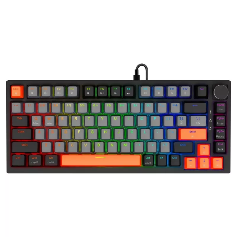 Klawiatura gamingowa Savio ASTRAL BLACK JADE 3 KOLORY USB QWERTY US International