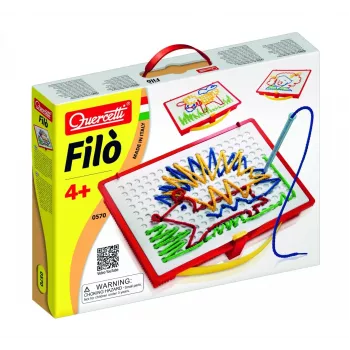 Quercetti 0570 Filo sznurki do haftowania zabawka edukacyjna, wiek 4+, wielokolorowa