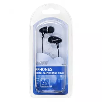 Słuchawki przewodowe douszne VAKOSS LT-437EX, binauralne, 3,5 mm, kabel 1 m, 32 Ω, 20–20000 Hz, zamknięte, czarne