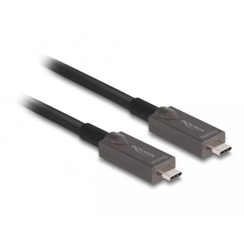 Kabel DeLOCK Active Optical USB-C Video + Data + PD 10 m czarny
