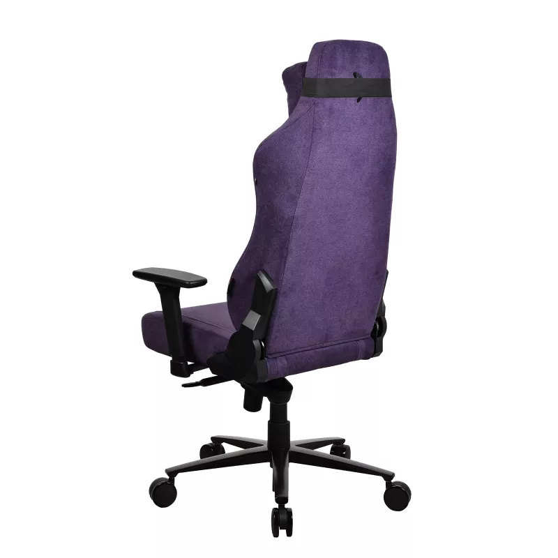 Fotel gamingowy Arozzi Vernazza SoftFabric fioletowy — ergonomiczna konstrukcja, regulowane podłokietniki i wysokość