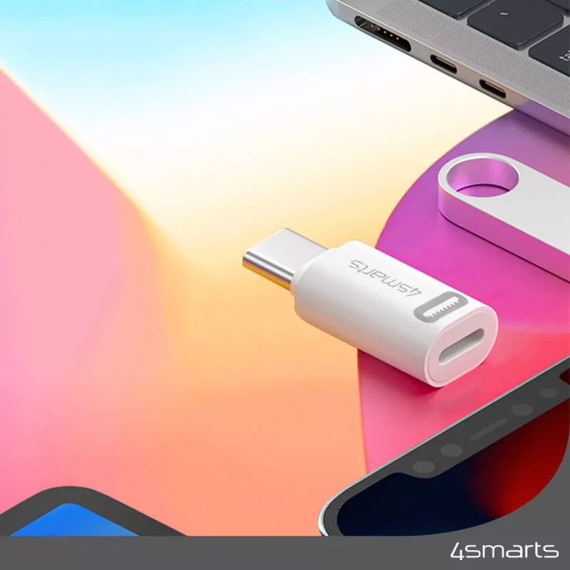 Przejściówka kablowa 4smarts 540711 Lightning USB-C biała