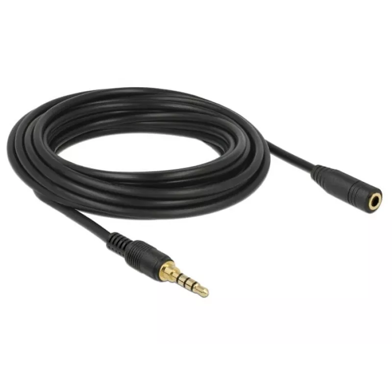 Kabel audio 3,5 mm męski na żeński DeLOCK 85635 5 m czarny