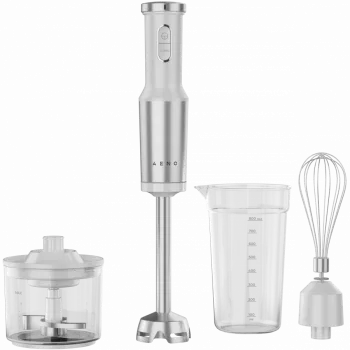 Blender ręczny, 1200W, CB, biały, nóż w kształcie tygrysich zębów, trzepaczka, rozdrabniacz, kubek