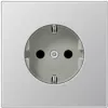 Gniazdo wtyczkowe Jung AL 1520 CEE 7/3, obudowa aluminiowa, 250 V, 16 A, 70×70 mm