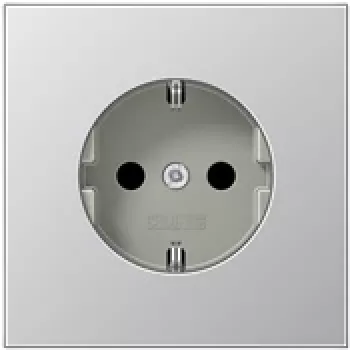 Gniazdo wtyczkowe Jung AL 1520 CEE 7/3, obudowa aluminiowa, 250 V, 16 A, 70×70 mm