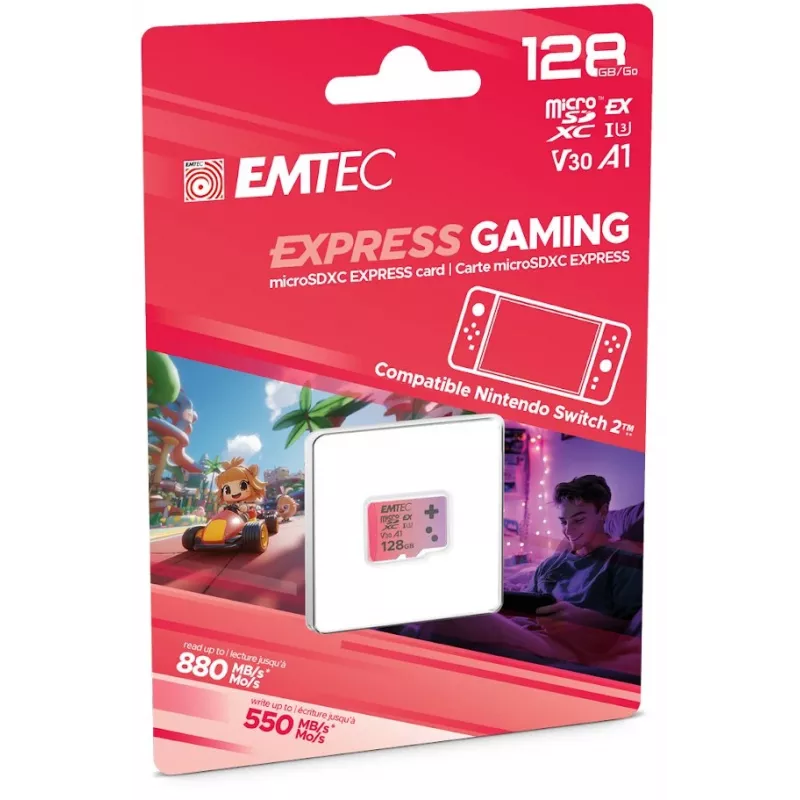Karta pamięci MicroSDXC EMTEC ECMSDM128GEXG 128 GB UHS-I odczyt 880 MB/s zapis 550 MB/s U3 V30