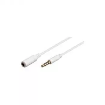 Wentronic Goobay Kabel przedłużacz jack 3,5 mm, biały, 5 m - wtyk jack 3,5 mm (4-pin, stereo) > gniazdo jack 3,5 mm (4-pin, stereo) (62364)