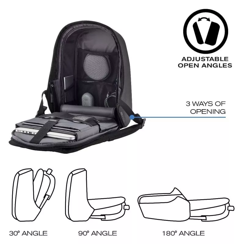 Plecak XDDESIGN Bobby Hero Small, antykradzieżowy, 11,5 L, tablet do 12,9 cala, PET/pianka, czarny