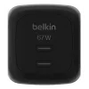 Szybka ładowarka sieciowa Belkin WCH020kqBK, 2× USB-C, uniwersalna kompatybilność, zabezpieczenia zasilania, czarna