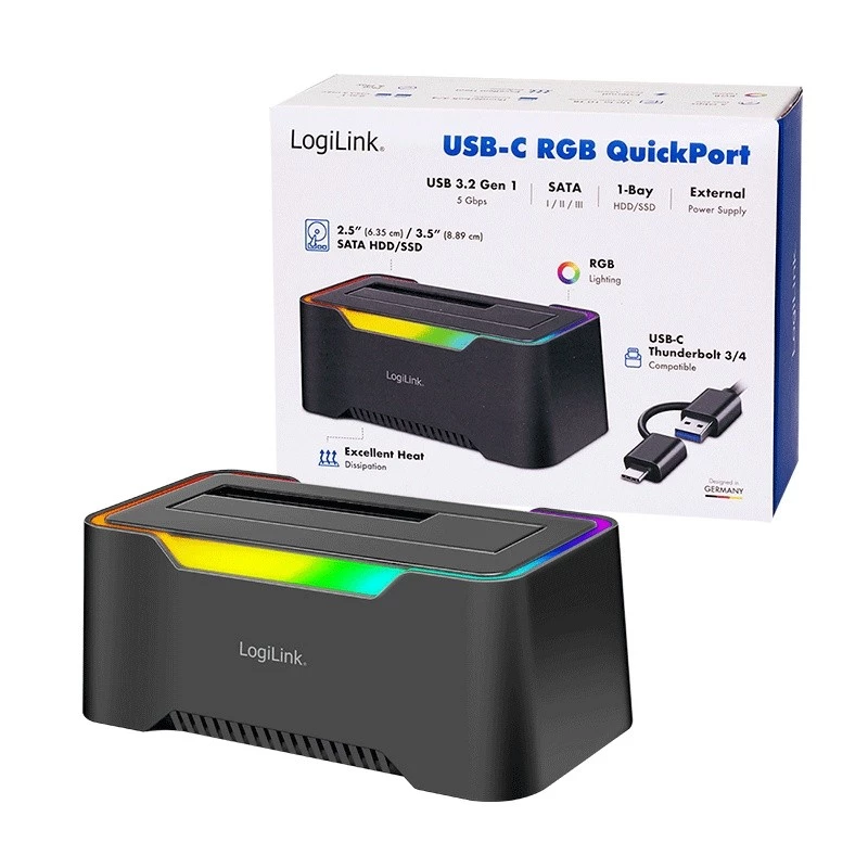 LogiLink HDD docking station LogiLink Quickport USB 3.2 1-Port for 2,5/3,5 SATA (QP0035)