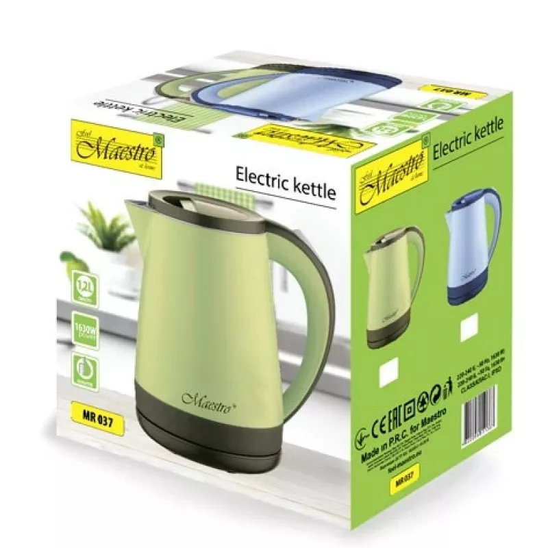 Czajnik elektryczny Maestro MR-037 1,2 l 1630 W stal nierdzewna, niebieski, podstawa 360°