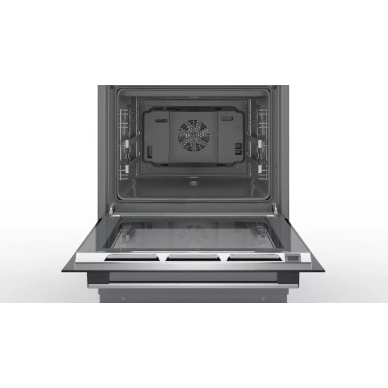Kuchenka Bosch HLS79Y351U Seria 6, płyta indukcyjna, piekarnik elektryczny, stal nierdzewna, szerokość 60 cm, grill, LCD, 63 l, głębokość 60 cm
