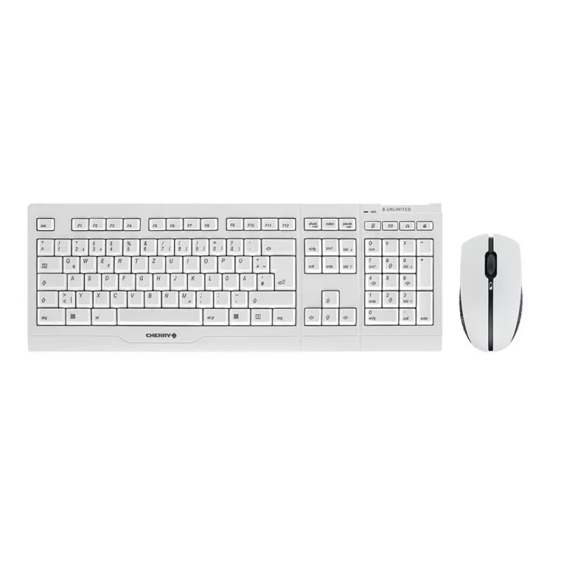 Klawiatura CHERRY B.UNLIMITED 3.0 z myszą Biurowa RF Wireless Niemiecka Szara