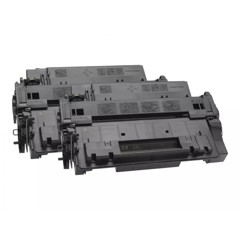 HP 55X zestaw 2 szt. Czarny oryginalny toner LaserJet o wysokiej wydajności