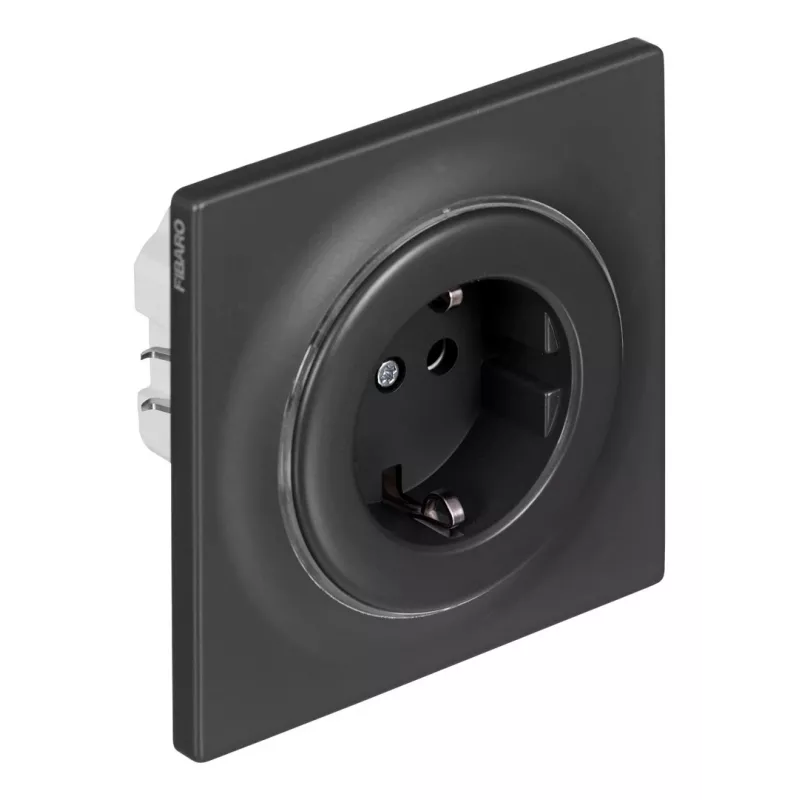 Gniazdo elektryczne Typ F Fibaro FGWOF-011-8, 1 gniazdo, 110–230 V, 50/60 Hz, czarne