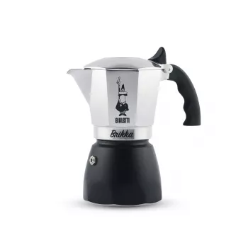 Moka pot Bialetti Brikka 0.17 L — ekspres do kawy na kuchenkę, 4 filiżanki, aluminium, nieindukcyjny
