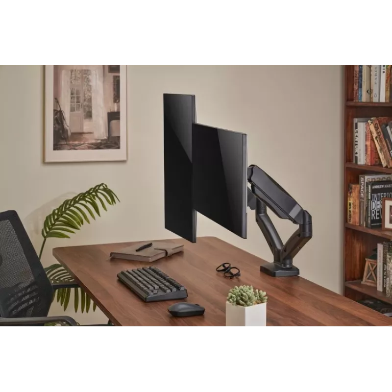 Ramie do monitora up up Economical Interactive Counterbalance Dual Monitor Arm matowa czerń VESA 75x75/100x100