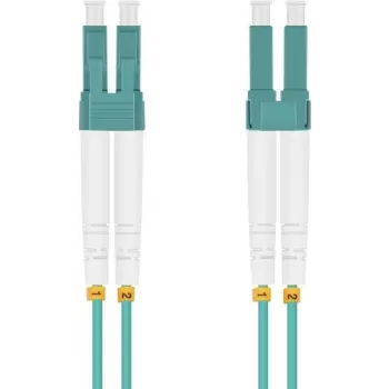 Patch cord helos LC wielomodowy 15 m — światłowodowy kabel sieciowy, złącza duplex LC