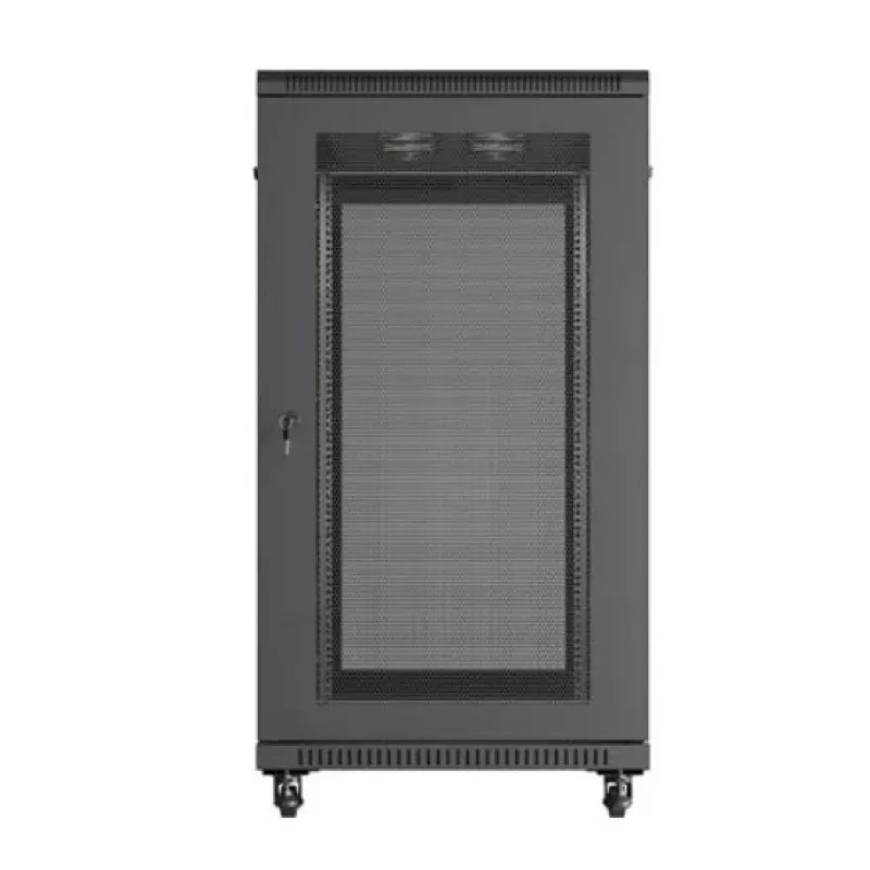 Szafa rack 19 cali LANBERG FF01-6222-23B 22U 600x1200 mm czarna z perforowanymi drzwiami
